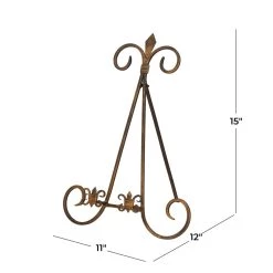 Promo 🌟 Gold Metal Traditional Easel, 12" x 11" x 15" by Ivory and Iris 🔥 -Cheap Ivory and Iris Store D615234S 6