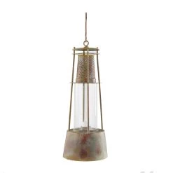 Hot Sale 🌟 Brown Metal Rustic Lantern, 23" x 9" x 9" by Ivory and Iris ⭐ -Cheap Ivory and Iris Store D615237S 4