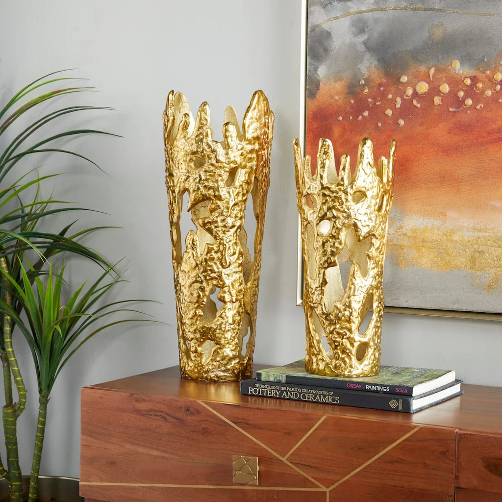 Best Sale π Set of 2" Gold Aluminum Contemporary Vases, 20" x 6" x 7" by Ivory and Iris β¨ 7 Best Sale π Set of 2" Gold Aluminum Contemporary Vases, 20" x 6" x 7" by Ivory and Iris β¨ - Image 7