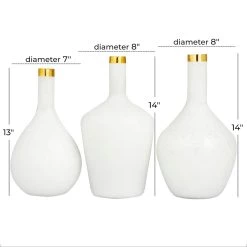 Best Sale π Set of 3" White Glass Glam Vases, 13" x 8" x 8" by Ivory and Iris β 12 Best Sale π Set of 3" White Glass Glam Vases, 13" x 8" x 8" by Ivory and Iris β -Cheap Ivory and Iris Store D615286S 6