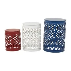 Best Sale 🥰 Multi Colored Metal Coastal Accent Table, Set of 3" Set of 3" 23", 19", 15" by Ivory and Iris 👍 -Cheap Ivory and Iris Store D615576S 5