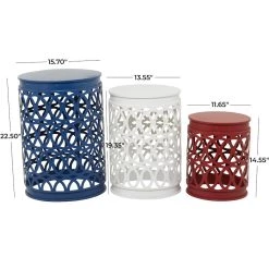 Best Sale 🥰 Multi Colored Metal Coastal Accent Table, Set of 3" Set of 3" 23", 19", 15" by Ivory and Iris 👍 -Cheap Ivory and Iris Store D615576S 6