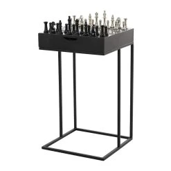 Best Sale 🥰 Black Aluminum Contemporary Accent Table 27" x 17" x 17" by Ivory and Iris ⭐