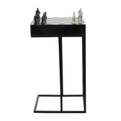 Best Sale 🥰 Black Aluminum Contemporary Accent Table 27" x 17" x 17" by Ivory and Iris ⭐ -Cheap Ivory and Iris Store D615577S 3
