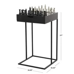 Best Sale 🥰 Black Aluminum Contemporary Accent Table 27" x 17" x 17" by Ivory and Iris ⭐ -Cheap Ivory and Iris Store D615577S 8