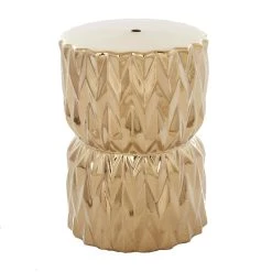 Best deal 😍 Gold Ceramic Glam Accent Table, 18" x 13" x 13" by Ivory and Iris 💯
