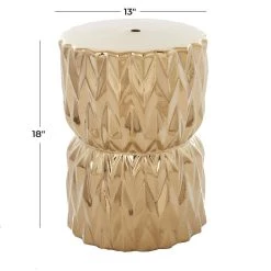 Best deal 😍 Gold Ceramic Glam Accent Table, 18" x 13" x 13" by Ivory and Iris 💯 -Cheap Ivory and Iris Store D615580S 6