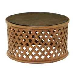 New 🛒 Brown Wood Rustic Coffee Table 18" x 32" x 32" by Ivory and Iris 🎉