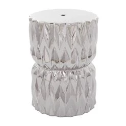 Best deal 😉 Silver Ceramic Modern Accent Table, 18" x 13" x 13" by Ivory and Iris 🧨