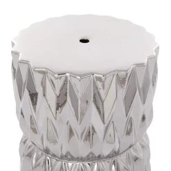 Best deal 😉 Silver Ceramic Modern Accent Table, 18" x 13" x 13" by Ivory and Iris 🧨 -Cheap Ivory and Iris Store D615593S 4