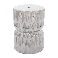 Best deal 😉 Silver Ceramic Modern Accent Table, 18" x 13" x 13" by Ivory and Iris 🧨 -Cheap Ivory and Iris Store D615593S 5