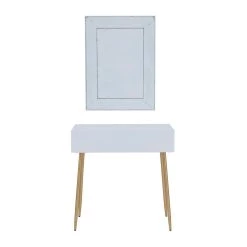 Wholesale 💯 Set of 2" White Wood Contemporary Console Table with Mirror, 31" x 31" x 16" by Ivory and Iris 🔥 -Cheap Ivory and Iris Store D615596S 7