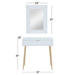 Wholesale 💯 Set of 2" White Wood Contemporary Console Table with Mirror, 31" x 31" x 16" by Ivory and Iris 🔥 -Cheap Ivory and Iris Store D615596S 8