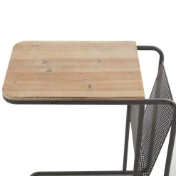 Best deal 🎉 Black Metal Industrial Accent Table 25" x 20" x 12" by Ivory and Iris 👍 -Cheap Ivory and Iris Store D615602S 3