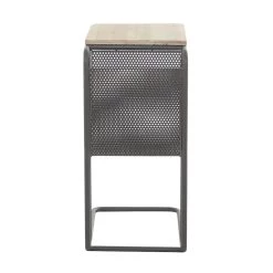 Best deal 🎉 Black Metal Industrial Accent Table 25" x 20" x 12" by Ivory and Iris 👍 -Cheap Ivory and Iris Store D615602S 5
