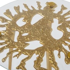 Top 10 ❤️ Gold Aluminum Modern Accent Table, 22" x 22" x 22" by Ivory and Iris 😉 -Cheap Ivory and Iris Store D615606S 6