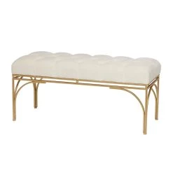 Brand new 🎁 White Metal Glam Bench, 18" x 39" x 16" by Ivory and Iris 🥰
