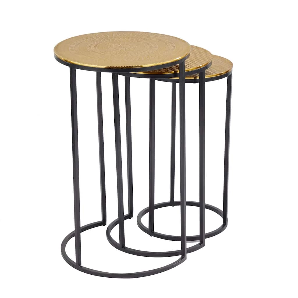 Discount β Set of 3" Gold Aluminum Transitional Accent Table, 15" x 15" x 15" by Ivory and Iris π 8 Discount β Set of 3" Gold Aluminum Transitional Accent Table, 15" x 15" x 15" by Ivory and Iris π - Image 8