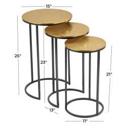 Discount β Set of 3" Gold Aluminum Transitional Accent Table, 15" x 15" x 15" by Ivory and Iris π 18 Discount β Set of 3" Gold Aluminum Transitional Accent Table, 15" x 15" x 15" by Ivory and Iris π -Cheap Ivory and Iris Store D615622S 9
