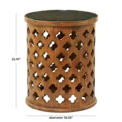 Cheap 😀 Brown Wood Rustic Accent Table 22" x 18" x 18" by Ivory and Iris ❤️ -Cheap Ivory and Iris Store D615623S 6