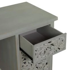 Coupon 🔥 Grey Wood Traditional Desk 31" x 56" x 20" by Ivory and Iris 🤩 -Cheap Ivory and Iris Store D615628S 4