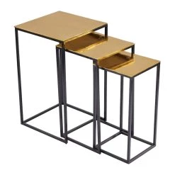 Best Sale 🥰 Set of 3" Gold Aluminum Glam Accent Table, 15" x 15" x 15" by Ivory and Iris 🥰