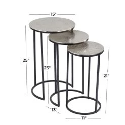 Best Pirce π₯ Set of 3" Silver Aluminum Transitional Accent Table, 15" x 15" x 15" by Ivory and Iris π― 18 Best Pirce π₯ Set of 3" Silver Aluminum Transitional Accent Table, 15" x 15" x 15" by Ivory and Iris π― -Cheap Ivory and Iris Store D615632S 9