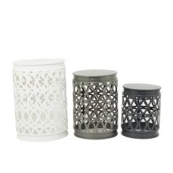Cheapest 🥰 Multi Colored Metal Contemporary Accent Table, Set of 3" Set of 3" 23", 19", 15" by Ivory and Iris 🛒
