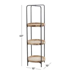 Wholesale ⌛ Brown Wood Traditional Shelving Unit 43" x 15" x 15" by Ivory and Iris ❤️ -Cheap Ivory and Iris Store D615634S 6