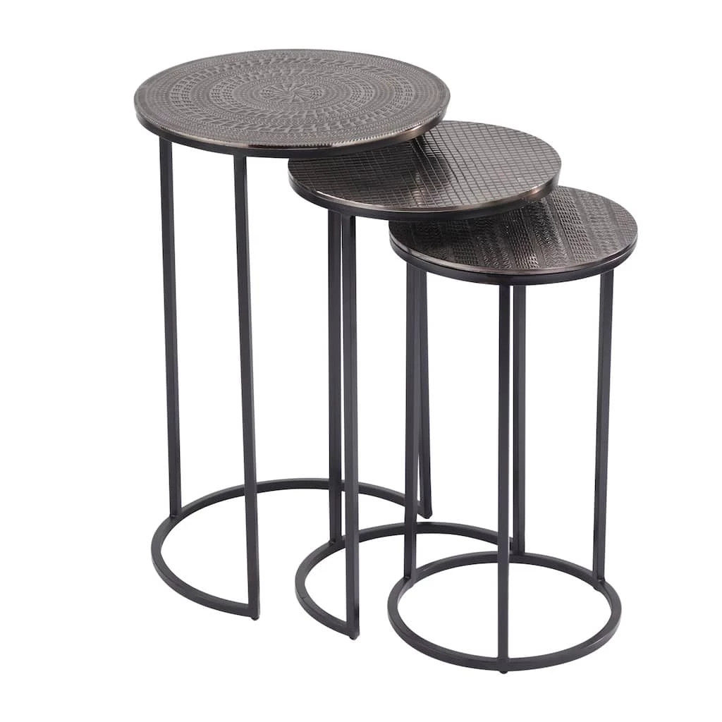 Coupon π Set of 3" Black Aluminum Transitional Accent Table, 15" x 15" x 15" by Ivory and Iris β¨ 1 Coupon π Set of 3" Black Aluminum Transitional Accent Table, 15" x 15" x 15" by Ivory and Iris β¨