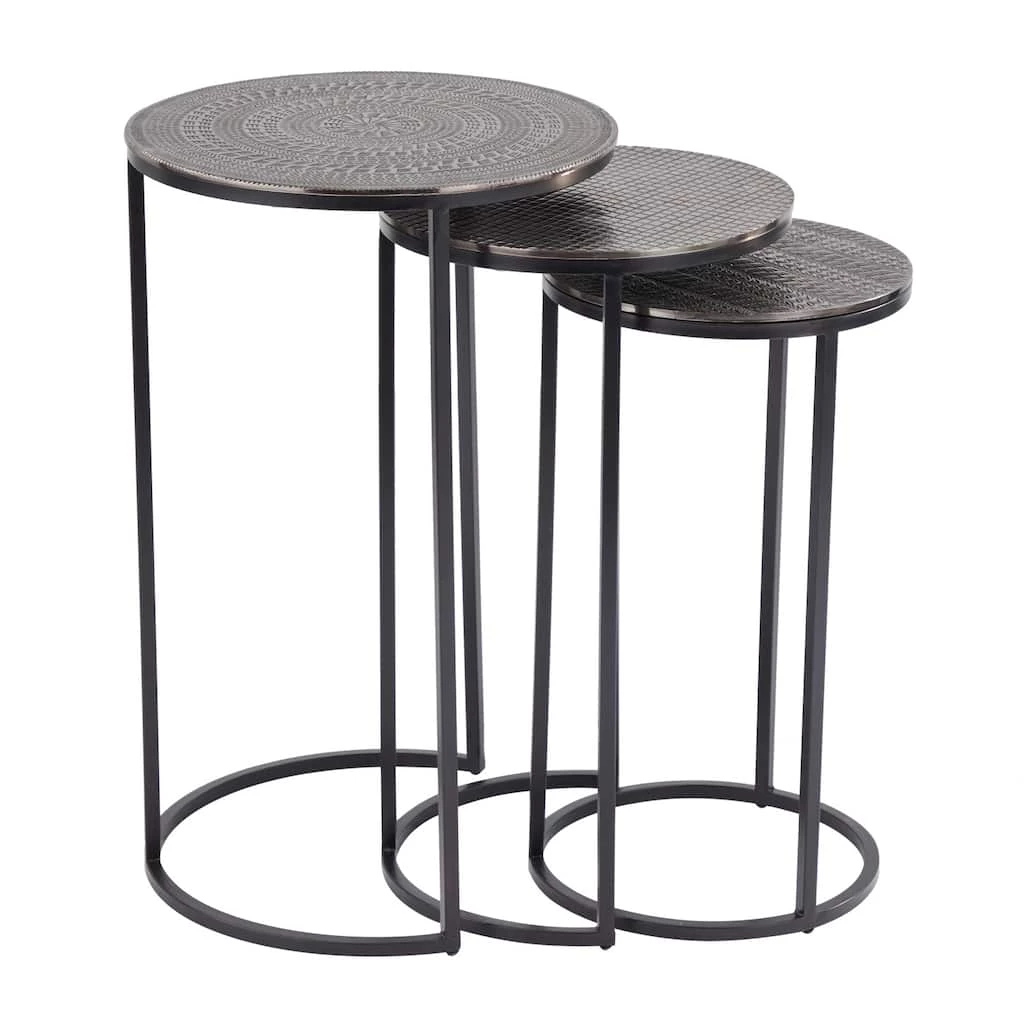 Coupon π Set of 3" Black Aluminum Transitional Accent Table, 15" x 15" x 15" by Ivory and Iris β¨ 2 Coupon π Set of 3" Black Aluminum Transitional Accent Table, 15" x 15" x 15" by Ivory and Iris β¨ - Image 2