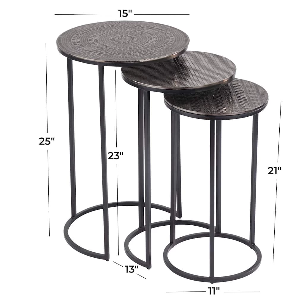 Coupon π Set of 3" Black Aluminum Transitional Accent Table, 15" x 15" x 15" by Ivory and Iris β¨ 9 Coupon π Set of 3" Black Aluminum Transitional Accent Table, 15" x 15" x 15" by Ivory and Iris β¨ - Image 9