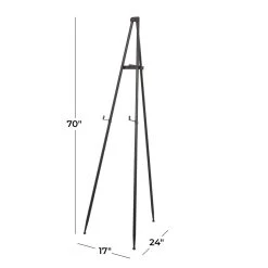 Hot Sale 🥰 Black Traditional Easel, 24" x 17" x 70" by Ivory and Iris 😉 -Cheap Ivory and Iris Store D616370S 6