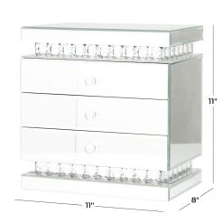 Cheap 👍 Silver Glam Jewelry Box, 11" x 8" x 11" by Ivory and Iris 💯 -Cheap Ivory and Iris Store D616371S 7