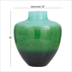 Wholesale 👍 13" Green Glass Modern Vase by Ivory and Iris 🛒 -Cheap Ivory and Iris Store D616594S 6