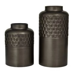 Best deal 😉 Dark Gray Metal Modern Vase Set by Ivory and Iris 🥰 -Cheap Ivory and Iris Store D616598S 4