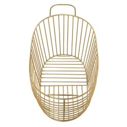 New ✨ CosmoLiving by Cosmopolitan Gold Metal Storage Basket With Handles Set by Ivory and Iris 😍 -Cheap Ivory and Iris Store D616736S 10
