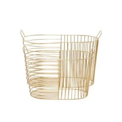 New ✨ CosmoLiving by Cosmopolitan Gold Metal Storage Basket With Handles Set by Ivory and Iris 😍 -Cheap Ivory and Iris Store D616736S 4