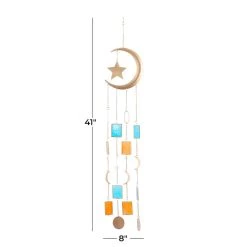 New 🌟 Gold Contemporary Moon and Sun Windchime, 8" x 2" x 41" by Ivory and Iris ⭐ -Cheap Ivory and Iris Store D618211S 7