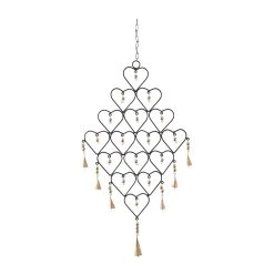 Best deal 👏 Gold Industrial Hearts Windchime, 16" x 1" x 27" by Ivory and Iris ⭐
