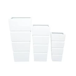 Flash Sale โ White Modern Planter, Set of 3" 13", 10", 15" by Ivory and Iris ๐