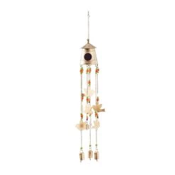 Outlet 🧨 Gold Rustic Birds Windchime, 8" x 8" x 35" by Ivory and Iris 😉 -Cheap Ivory and Iris Store D618243S 3