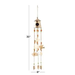 Outlet 🧨 Gold Rustic Birds Windchime, 8" x 8" x 35" by Ivory and Iris 😉 -Cheap Ivory and Iris Store D618243S 7