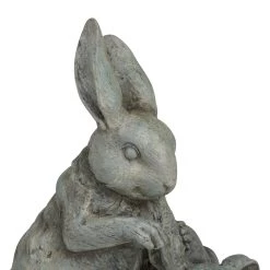 Outlet 😍 Grey Farmhouse Rabbits Garden Sculpture, 8" x 9" x 11" by Ivory and Iris 🤩 -Cheap Ivory and Iris Store D618246S 3