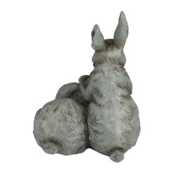 Outlet 😍 Grey Farmhouse Rabbits Garden Sculpture, 8" x 9" x 11" by Ivory and Iris 🤩 -Cheap Ivory and Iris Store D618246S 5