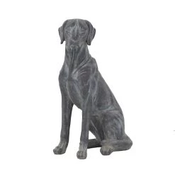 Deals ⭐ Black Modern farmhouse 🐶 Dog Garden Sculpture, 10" x 17" x 25" by Ivory and Iris 👏