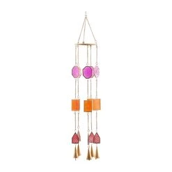 Best Pirce π Multi Colored Contemporary Geometric Windchime, 7" x 7" x 34" by Ivory and Iris π