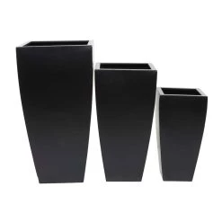 Best deal ❤️ Black Modern Planter, Set of 3" 30", 25", 20" by Ivory and Iris 😍