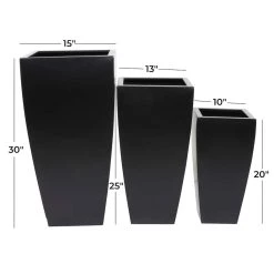 Best deal ❤️ Black Modern Planter, Set of 3" 30", 25", 20" by Ivory and Iris 😍 -Cheap Ivory and Iris Store D618262S 6