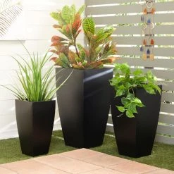 Best deal ❤️ Black Modern Planter, Set of 3" 30", 25", 20" by Ivory and Iris 😍 -Cheap Ivory and Iris Store D618262S 7
